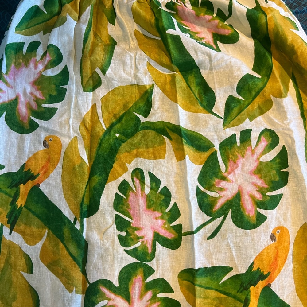 Panama Jack Tropical with Birdies Green and Yellow Birds Skirt - Picture 4 of 7